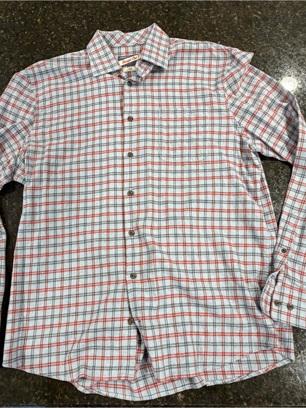 Johnnie-O Men's Red and White Plaid Button-Up Shirt